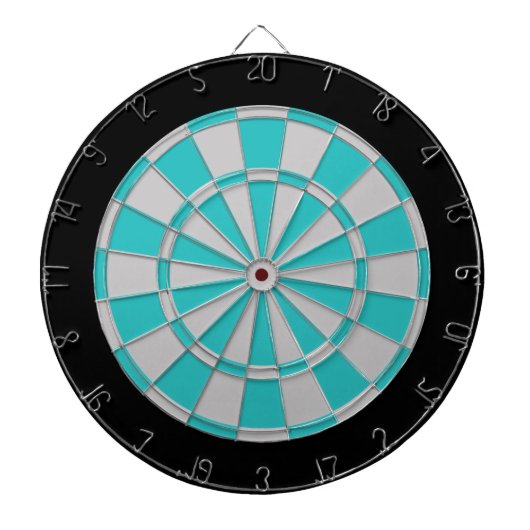 Dart Board: silber grau, türkis und schwarz Dartscheibe (vorne)