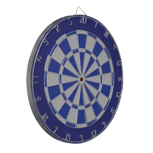 Dart Board: Silbergrau, Blau und Marine Dartscheibe (Vorderseite Links)