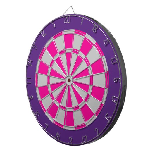 Dart Board: Silbergrau, rosa und Lila Dartscheibe (Vorderseite rechts)