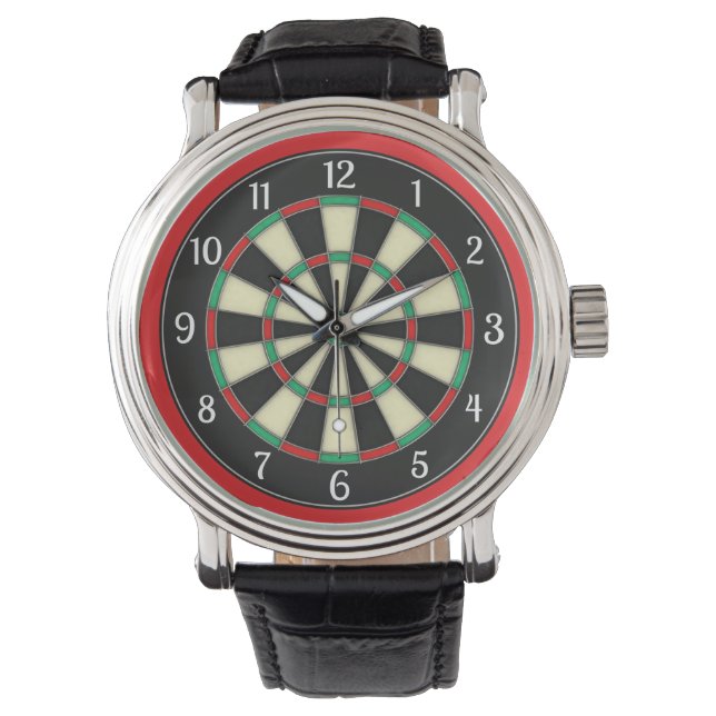 Dart Board Sporty Style Armbanduhr (Vorderseite)