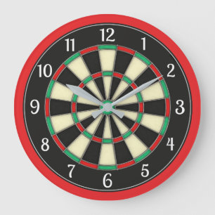 Dart Board Style Man Cave Große Wanduhr