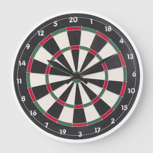Dart Board Wall Clock Große Wanduhr (Vorderseite)