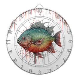 Dart Board - Wasserfarbenserie: Piranha Dartscheibe