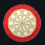 Dart Board: Weiß, alt und rot Dartscheibe<br><div class="desc">Weiß,  alt Gold und rot gefärbtes Dart Board Spiel inklusive 6 Messingdarts</div>