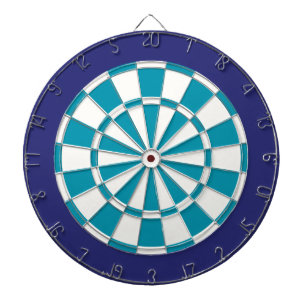 Dart Board: Weiß, Aquamarin und Marine blau Dartscheibe