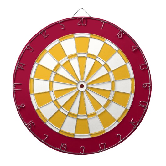 Dart Board: Weiß, Gold und Maron Dartscheibe (vorne)