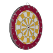 Dart Board: Weiß, Gold und Maron Dartscheibe (Vorderseite Links)
