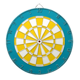 Dart Board: Weiß, goldgelb und Aquamarin Dartscheibe