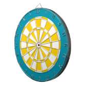 Dart Board: Weiß, goldgelb und Aquamarin Dartscheibe (Vorderseite rechts)