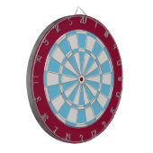Dart Board: Weiß, hellblau und Maron Dartscheibe (Vorderseite Links)