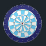Dart Board: Weiß, leicht blau und Marine Dartscheibe<br><div class="desc">Weißes, hellblaues und navy-farbenes Dart-Board-Spiel mit 6 Messingdarts</div>