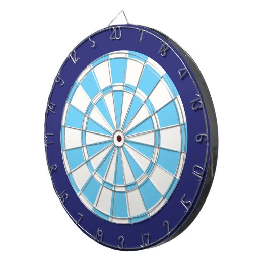 Dart Board: Weiß, leicht blau und Marine Dartscheibe (Vorderseite rechts)