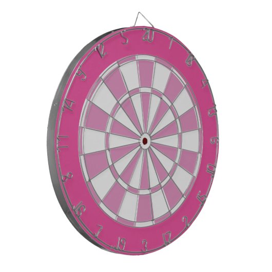 Dart Board: Weiß, leicht rosa und dunkelrosa Dar Dartscheibe (Vorderseite Links)