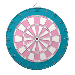 Dart Board: weiß, rosa und Aquamarin Dartscheibe