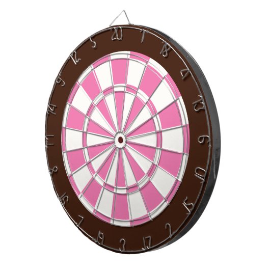 Dart Board: weiß, rosa und braun Dartscheibe (Vorderseite rechts)