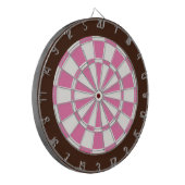 Dart Board: weiß, rosa und braun Dartscheibe (Vorderseite Links)