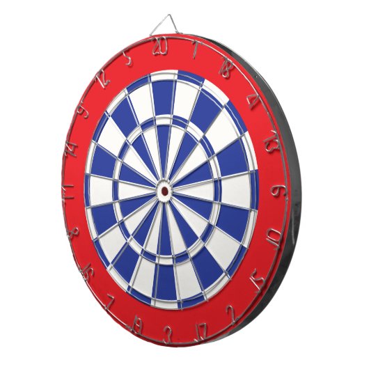 Dart Board: Weiß, Royal Blue und Rot Dartscheibe (Vorderseite rechts)