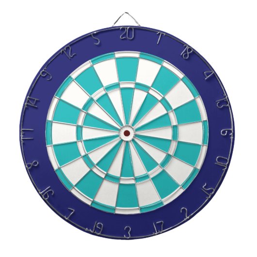 Dart Board: Weiß, Türkis und Marineblau Dartscheibe (vorne)