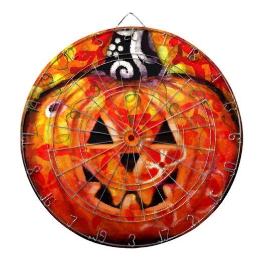 Dart Board - Whimsisches Halloween-Kürbislaterne Dartscheibe (vorne)