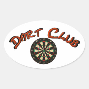 Dart Club Logo Oval Aufkleber Weiß