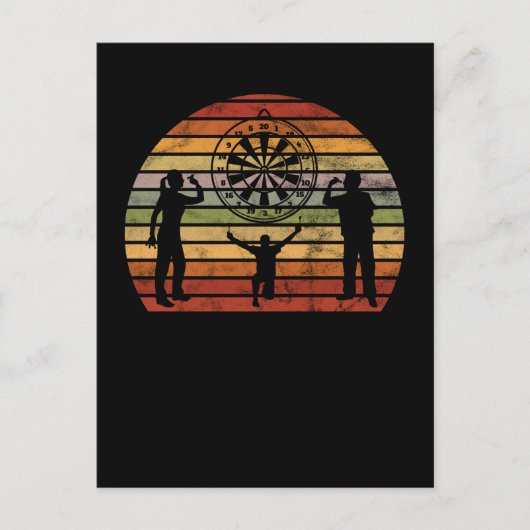 Dart Dartboard Retro Darts Postkarte (Vorderseite)