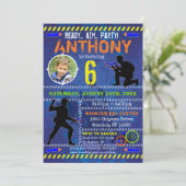 Dart Foto Invite Dart Gun Birthday Party Einladung (Stehend Vorderseite)