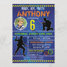 Dart Foto Invite Dart Gun Birthday Party Einladung