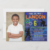 Dart Foto Invite Dart Gun Birthday Party Einladung (Vorderseite)