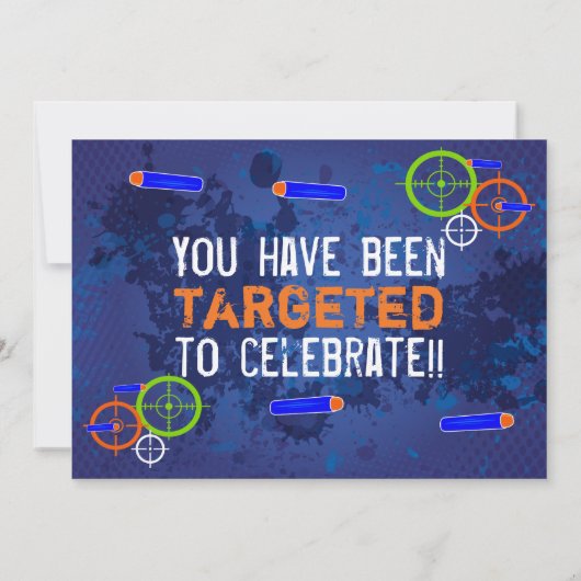 Dart Foto Invite Dart Gun Birthday Party Einladung (Rückseite)