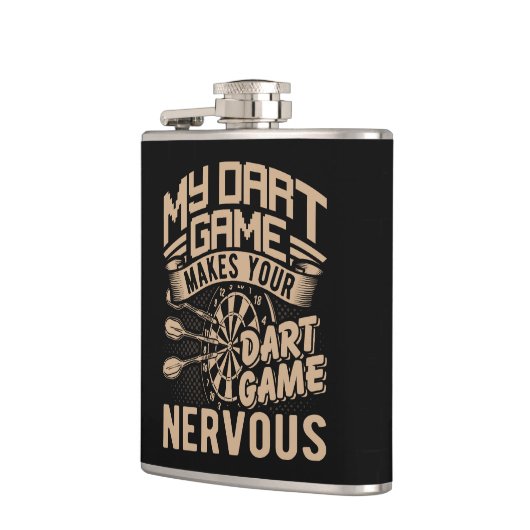 Dart Game Flex Vinyl Wrapped Flask 6 oz. Flachmann (Links)