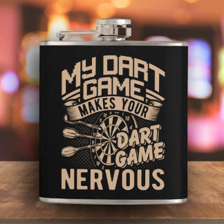 Dart Game Flex Vinyl Wrapped Flask 6 oz. Flachmann