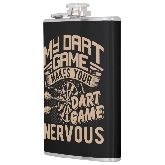 Dart Game Flex Vinyl Wrapped Flask 8 oz. Flachmann (Links)