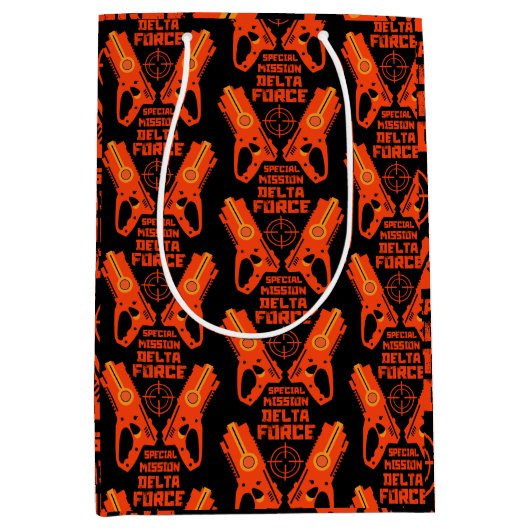 Dart Gun Battle Birthday Mittlere Geschenktüte (Vorderseite)