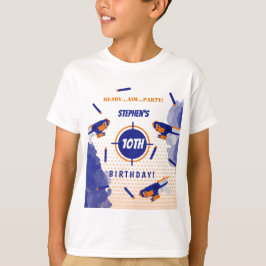 Dart Gun Battle War Boys Birthday Party T-Shirt