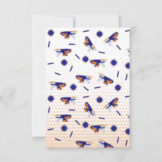 Dart Gun Battle War Boys Target Pattern Kids Dankeskarte (Rückseite)