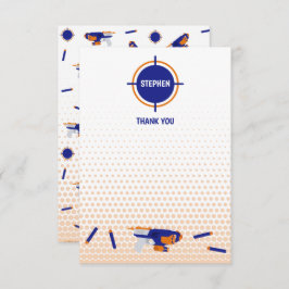 Dart Gun Battle War Boys Target Pattern Kids Dankeskarte