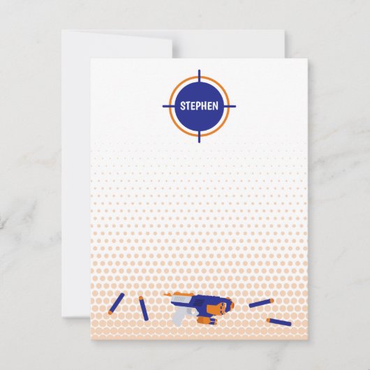 Dart Gun Battle War Boys Target Pattern Kids Mitteilungskarte (Vorderseite)