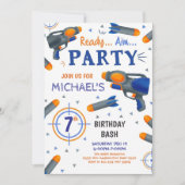 Dart Gun Birthday Einladung (Vorderseite)