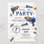 Dart Gun Birthday Einladung (Vorne/Hinten)