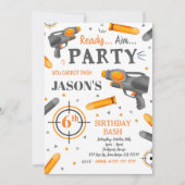 Dart Gun Birthday Einladungen (Vorderseite)