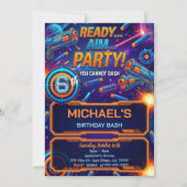 Dart Gun Birthday Invitation Einladung (Vorderseite)