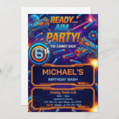 Dart Gun Birthday Invitation Einladung (Vorne/Hinten)