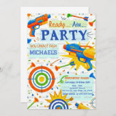 Dart Gun Birthday Invitation Einladung (Vorne/Hinten)