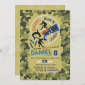 Dart Gun Fun Aim Shoot Camouflage Parkplatz Einladung (Vorne/Hinten)