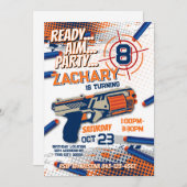 Dart gun-Geburtstagseinladung Einladung (Vorne/Hinten)