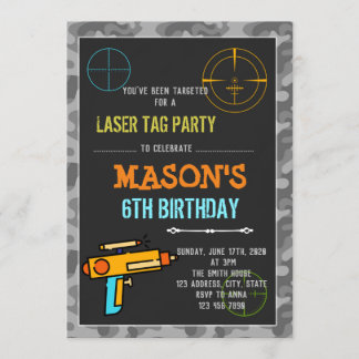 Dart gun Laser Tag Geburtstagseinladung Einladung