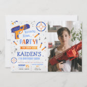 Dart Gun Party Birthday Foto Einladung (Vorderseite)