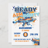 Dart Gun Party Boy Birthday Camouflage Einladung (Vorderseite)