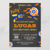 Dart Gun Wars Birthday Party Einladung (Vorderseite)