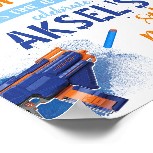 Dart Gun Welcome Poster | Dart Party (Ecke)